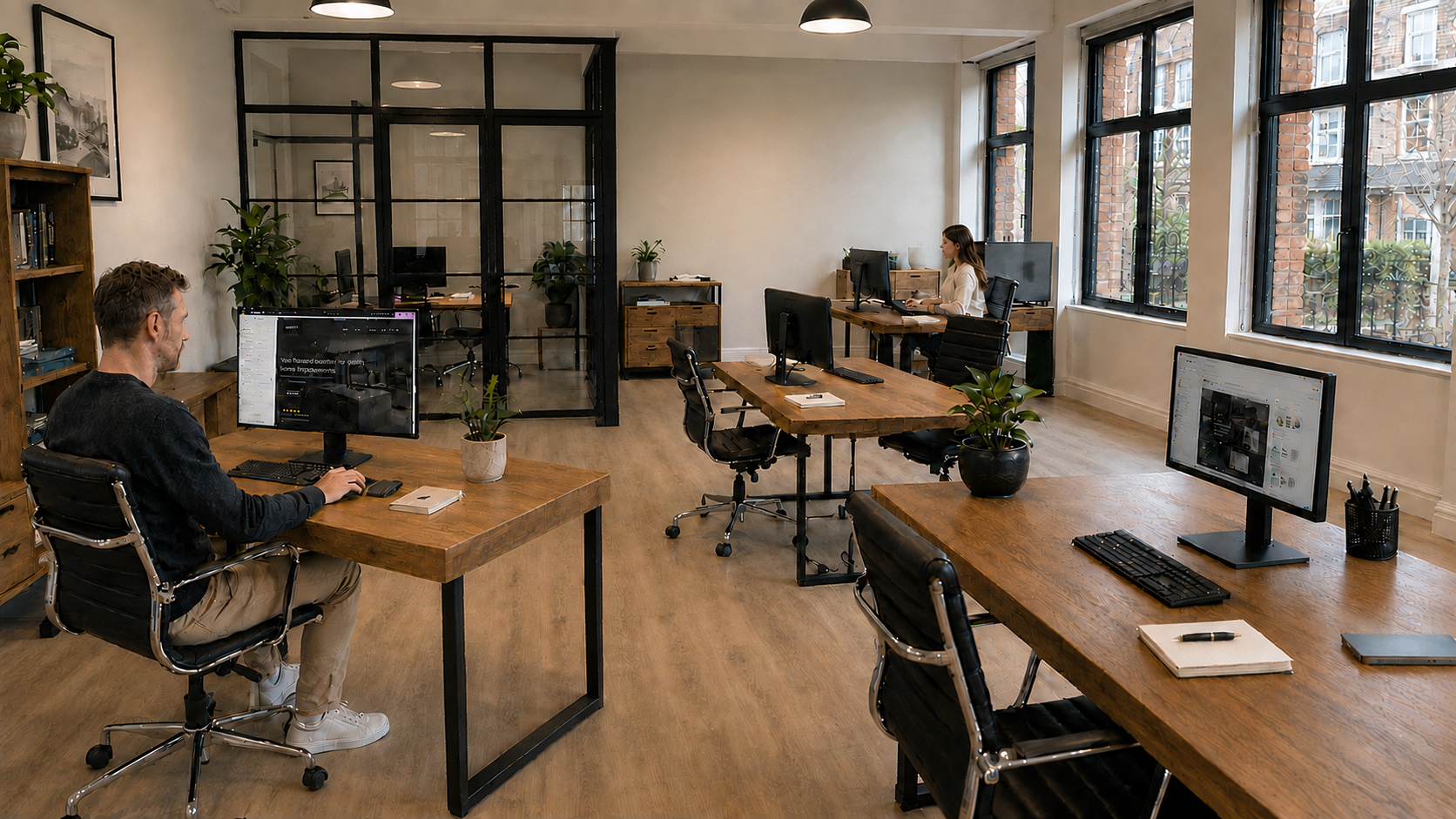 Web Design Warrington office studio space with team working at desks